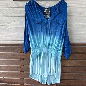 Young Fabulous & Broke Boho Crossover Front Howell Ombré Romper